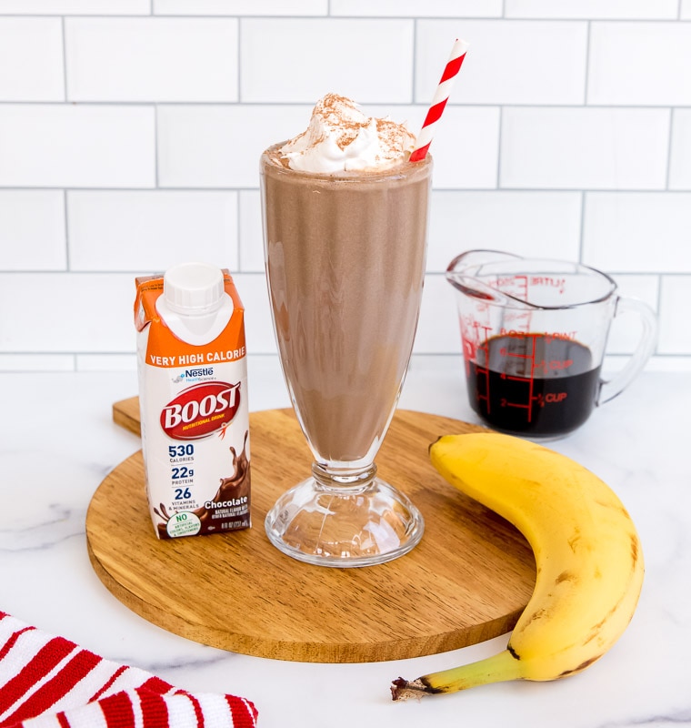Frosted High-Protein Coffee Shake featuring BOOST® Very High Calorie Nutritional Shake