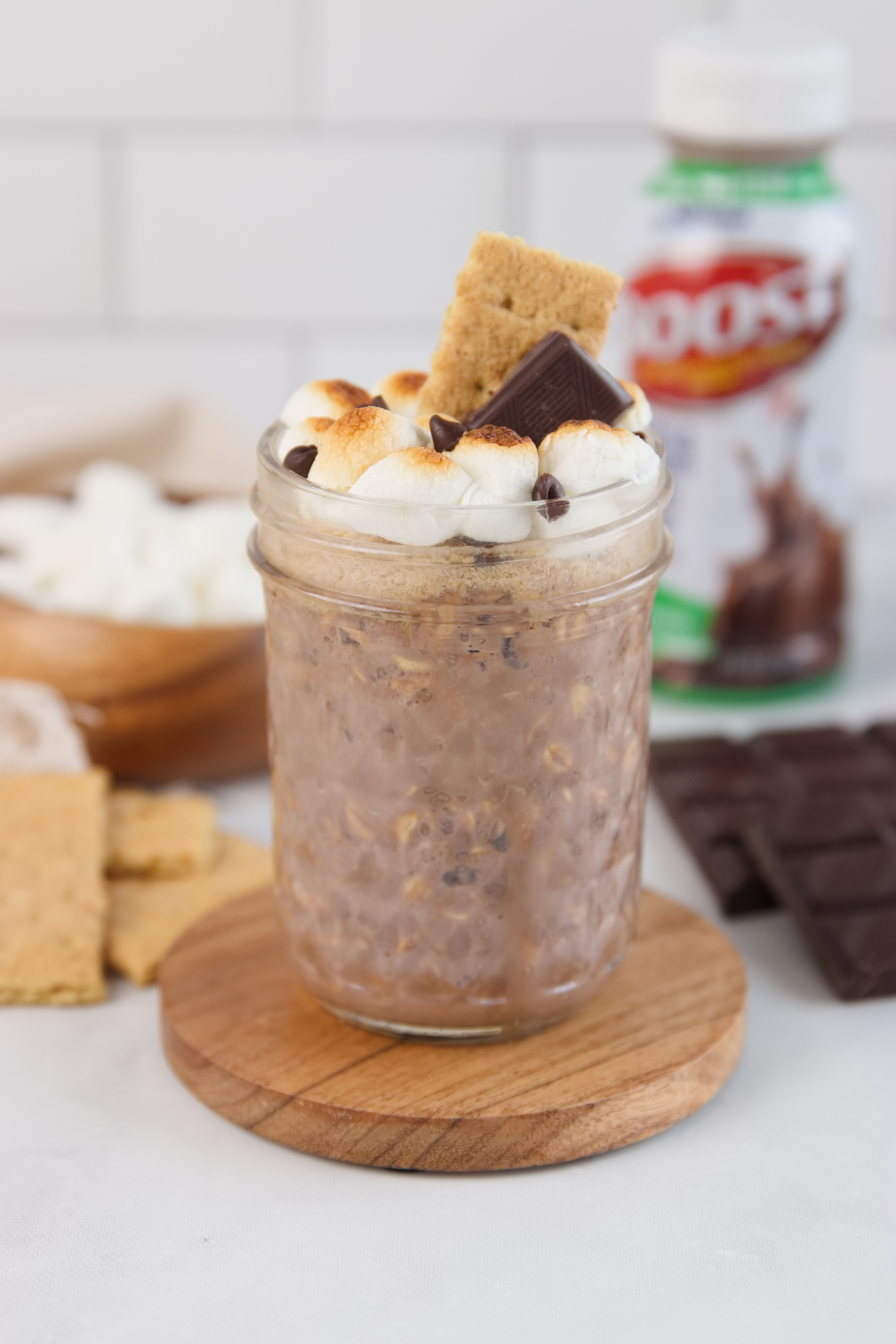 High Protein S’mores Overnight Oats