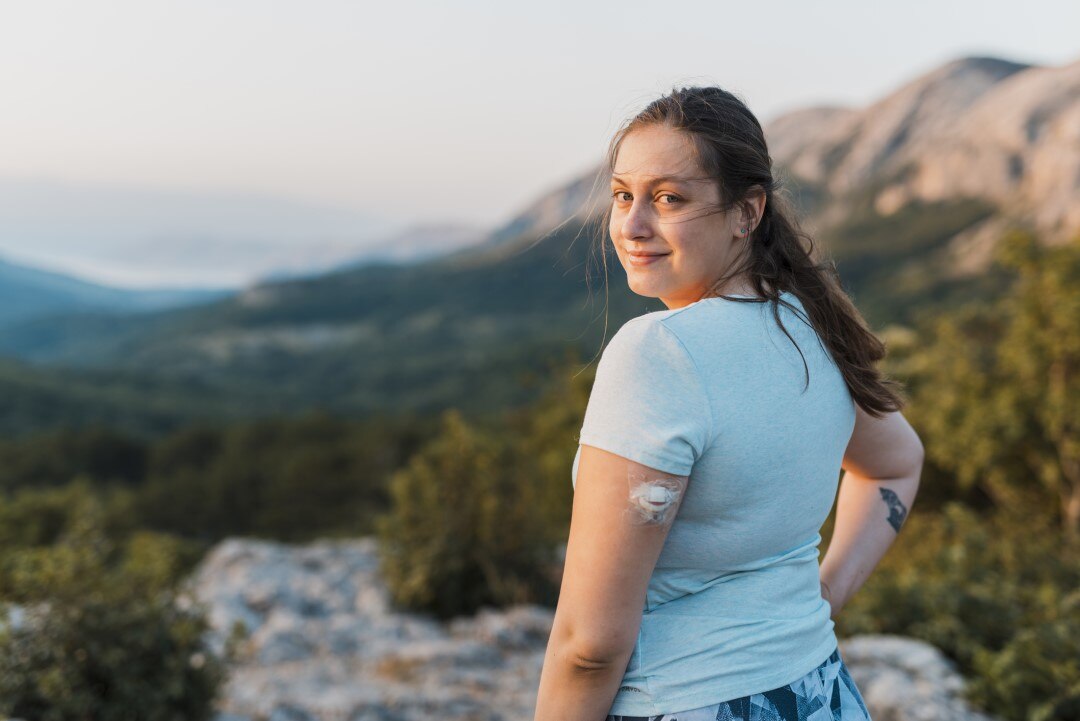 Women with Diabetes who maintains blood glucose levels 